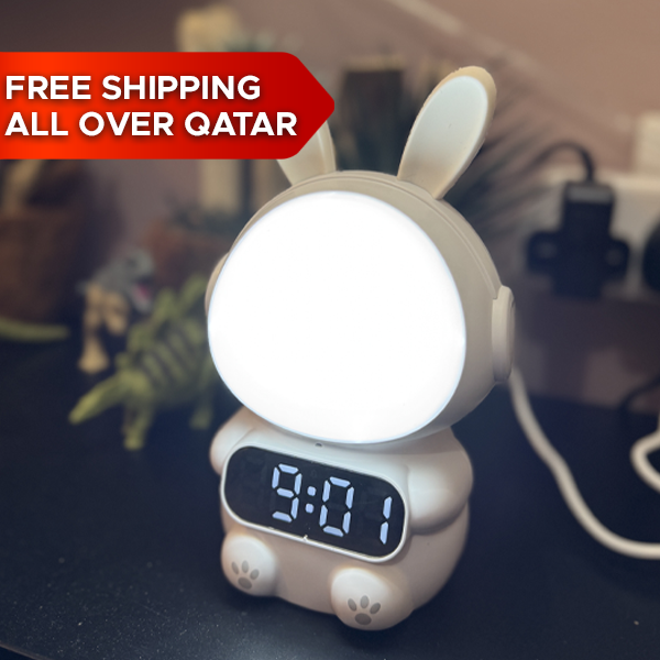 Cute Rabbit Light & Clock